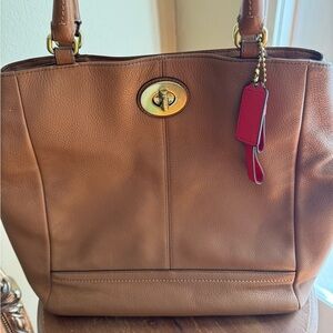Coach Park Tan Camel Leather Bag
